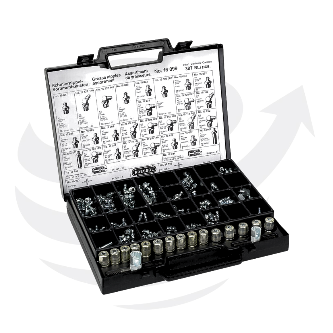 Pressol smeernippel assortimentsbox 387 stuks
